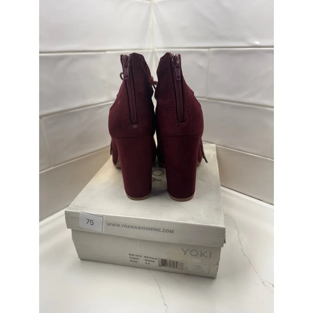 Heels‎ burgundy lace up 8.5 women's Loki brand